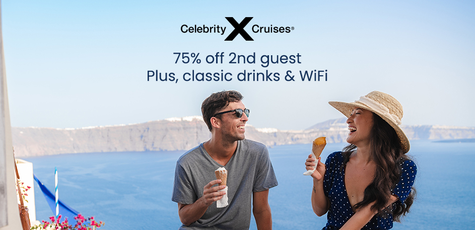 Celebrity Cruises 75% off 2nd guest
