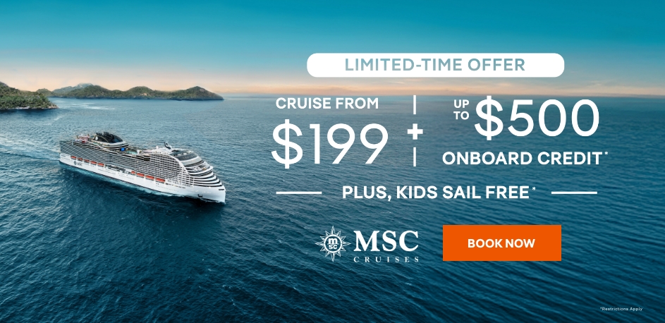 MSC Cruises Up to $500 Onboard Credit